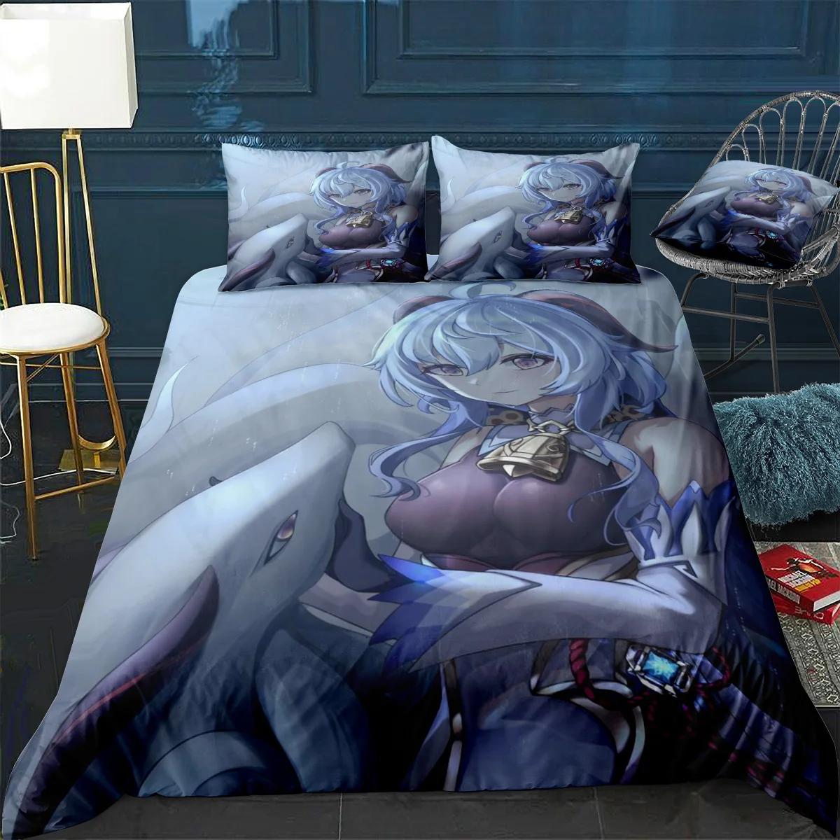 Ganyu Duvet Cover  Ʈ Ȩ    Ϲ ħ Ʈ ħ +  ̽ 3pcs